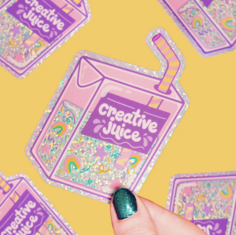 Creative Juice Box Dreamy Liquid Vinyl Sticker (Glitter)