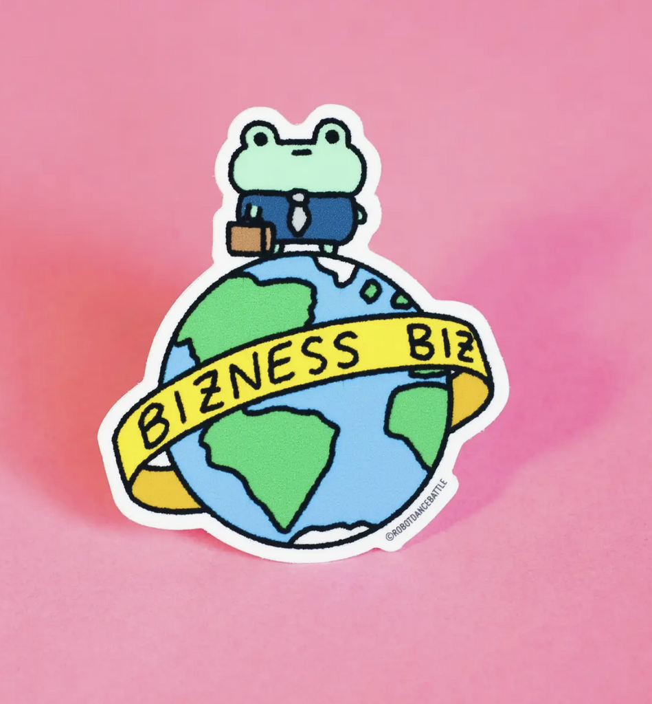 Bizness World Frog Sticker
