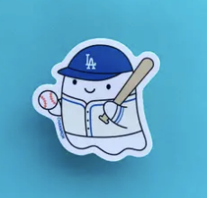 LA Dodgers Baseball Ghost Sticker