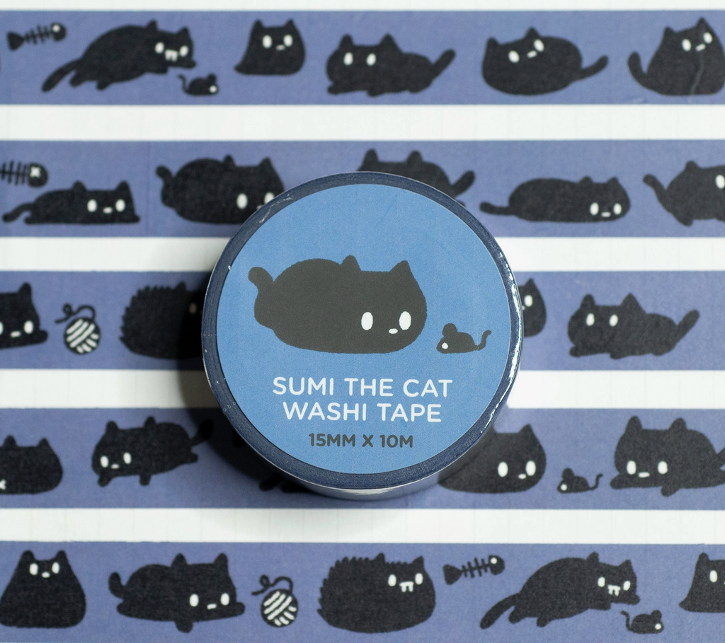 Sumi the Cat Washi Tape