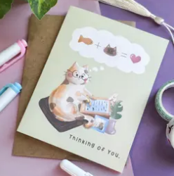 Thinking of You Cat Greeting Card