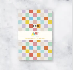 Rainbow Checkerboard Notebook - Blank Pages