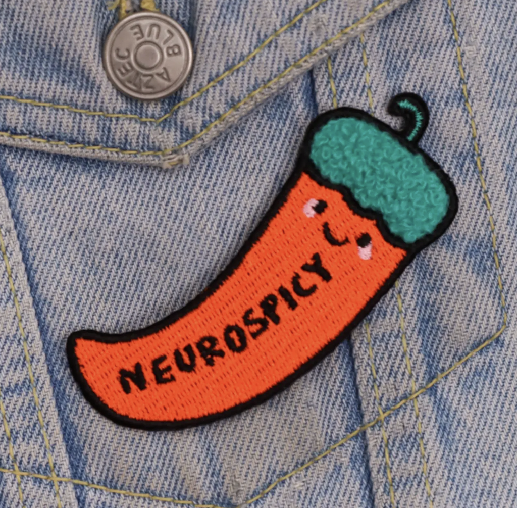 Neurospicy Funny Neurodivergent Embroirdered Iron-On Patch