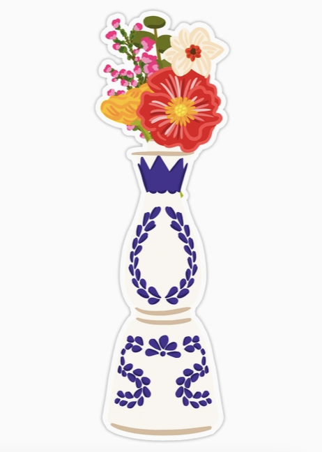 Azul Floral Die Cut Bookmark