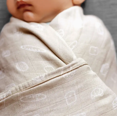 Carbs Bread Baby Swaddle Blanket (Oatmeal)