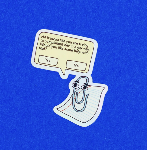 Gay Clippy Holographic Sticker