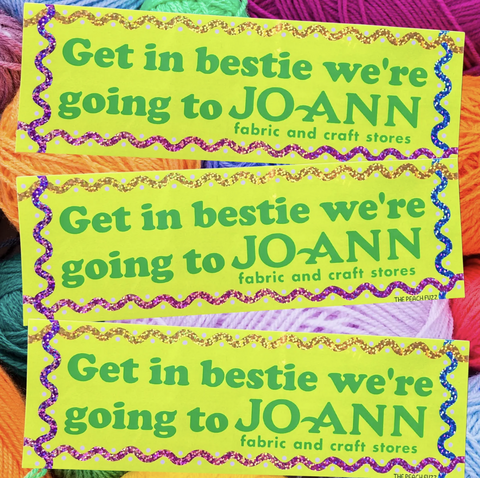 Joanns Run Bestie Glitter Bumper Sticker