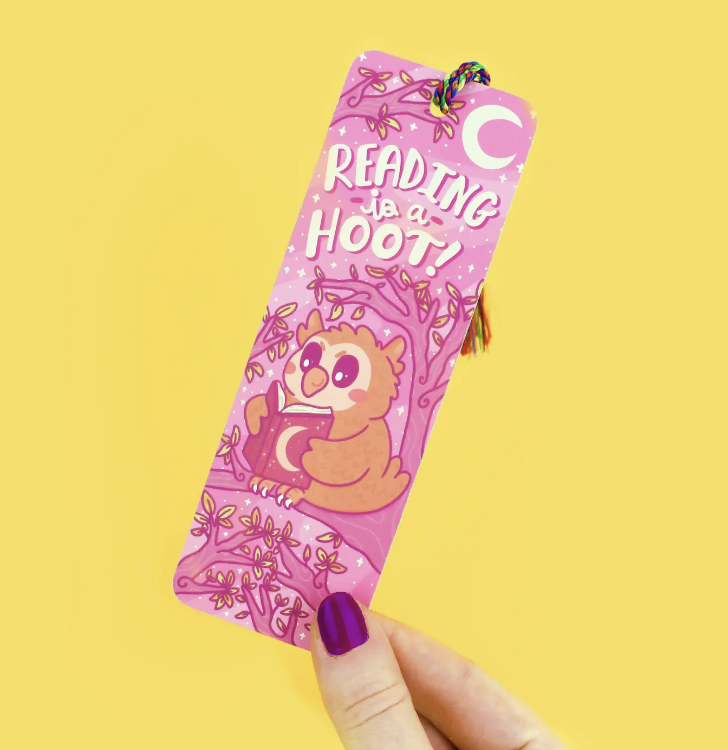 Reading Is A Hoot Bookmark with Tassel