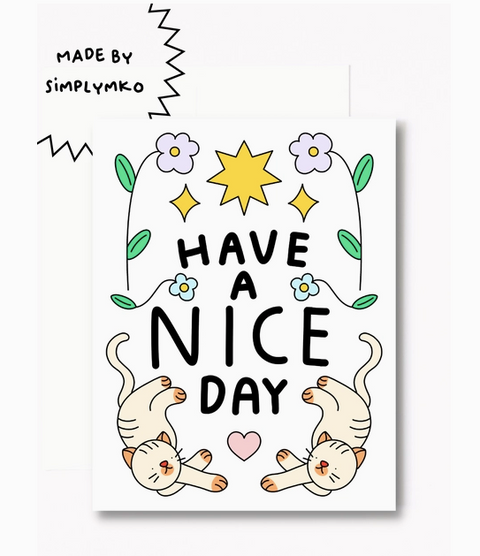 Nice Day Cat Greeting Card