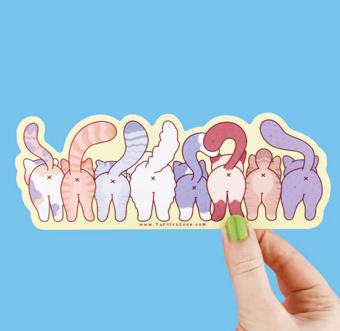 Cat Butts Long Vinyl Sticker