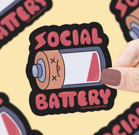 Social Battery Empty Vinyl Sticker