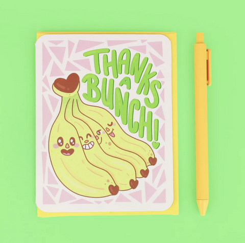 Thanks A Bunch Bananas Greeting Card