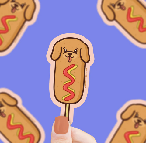 Corn Dog Vinyl Sticker