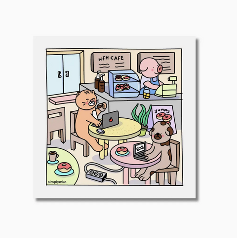 Cafe Comic Sticker