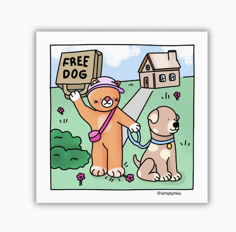 Free Dog Comic Sticker