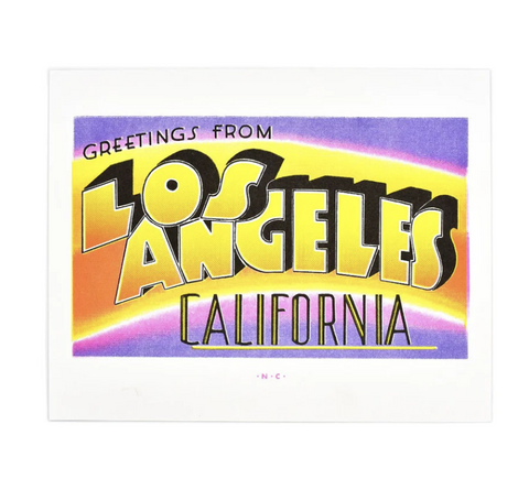 Greetings from: Los Angeles, California Risograph Print