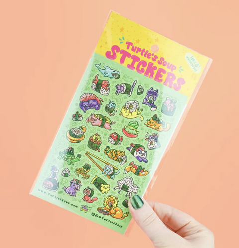 Sushi Animals Vinyl Sticker Sheet