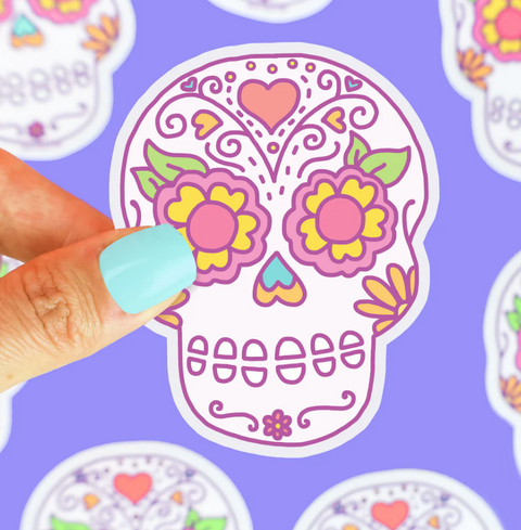 Day Of The Dead Sugar Skull Vinyl Sticker