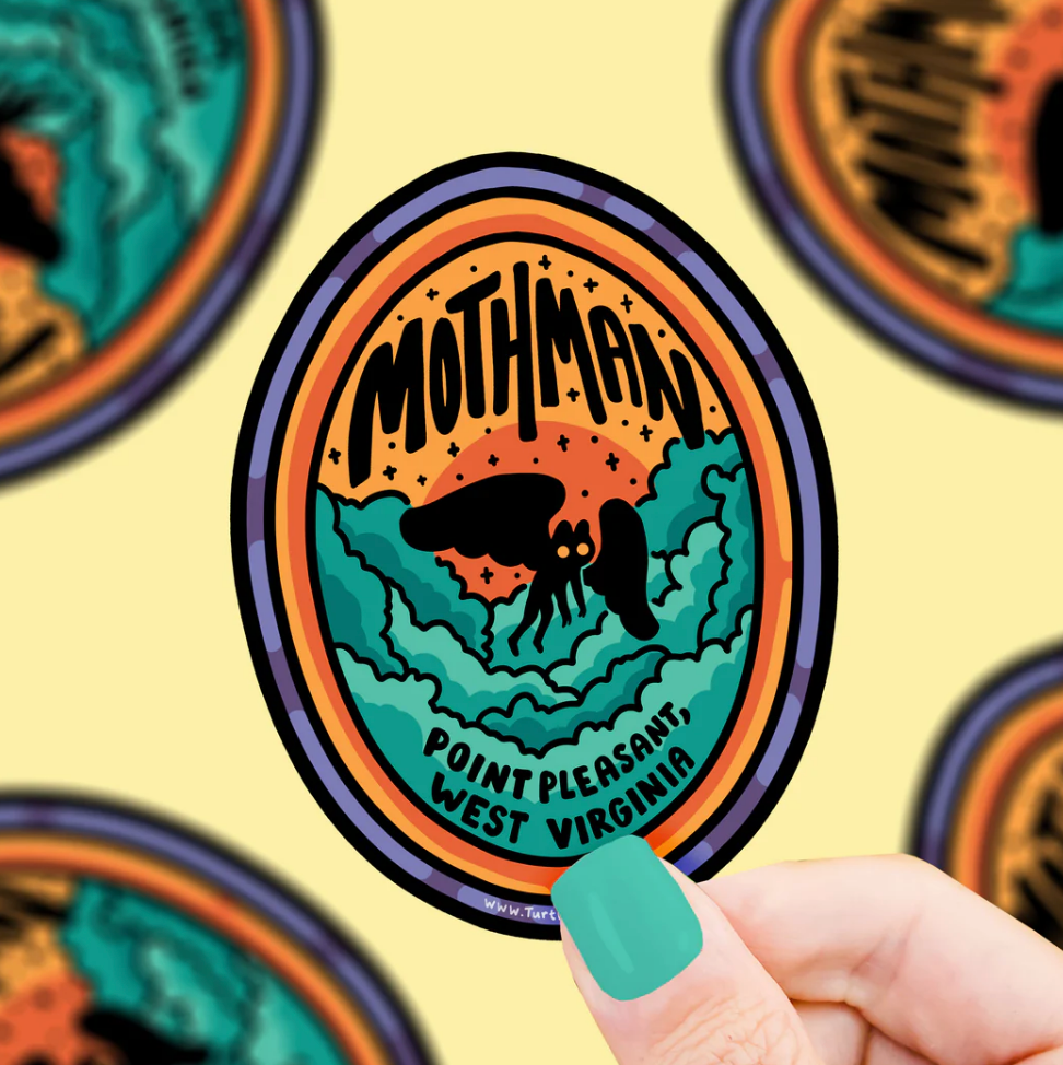 Mothman Monster Cryptid Sighting Location Vinyl Sticker