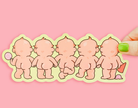 Cutie Pie Baby Butts Long Vinyl Sticker