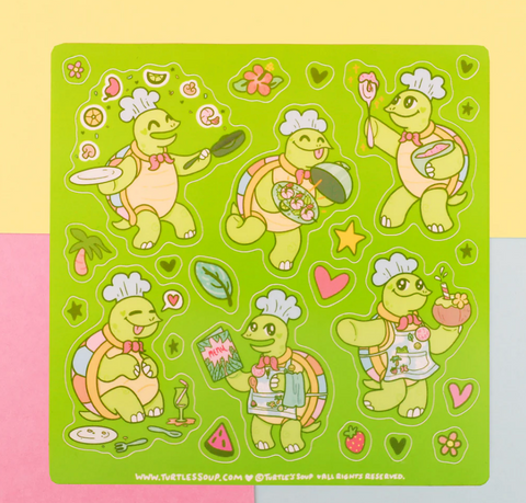 Turtle Chef Sticker Sheet