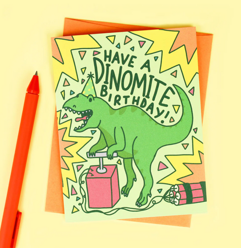 Have A Dinomite Birthday T-Rex Dinosaur Birthday Card