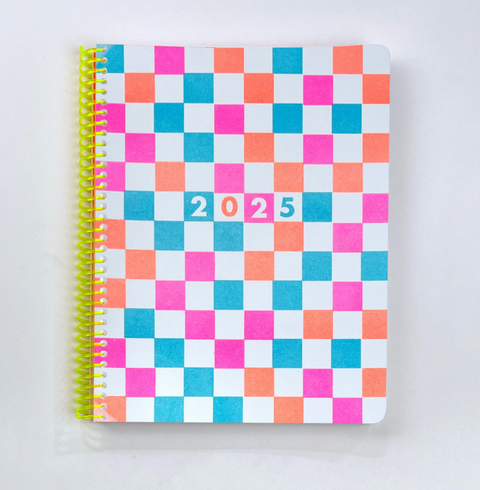 2025 Dated Planner - Riso Printed, 212 Pages, Spiral Bound - CHECKERS