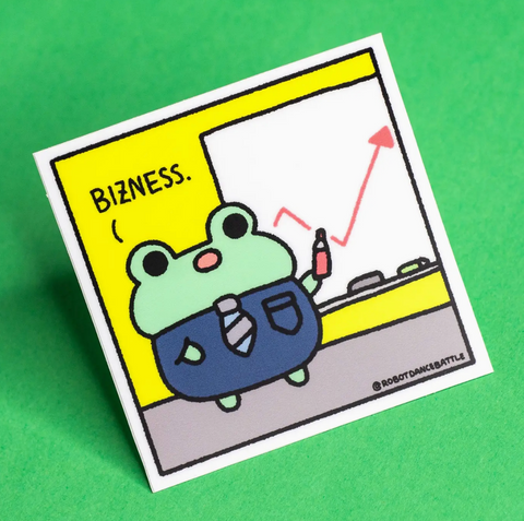 Bizness Frog Presentation Sticker