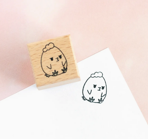 Grumpy Chicken Rubber Stamp