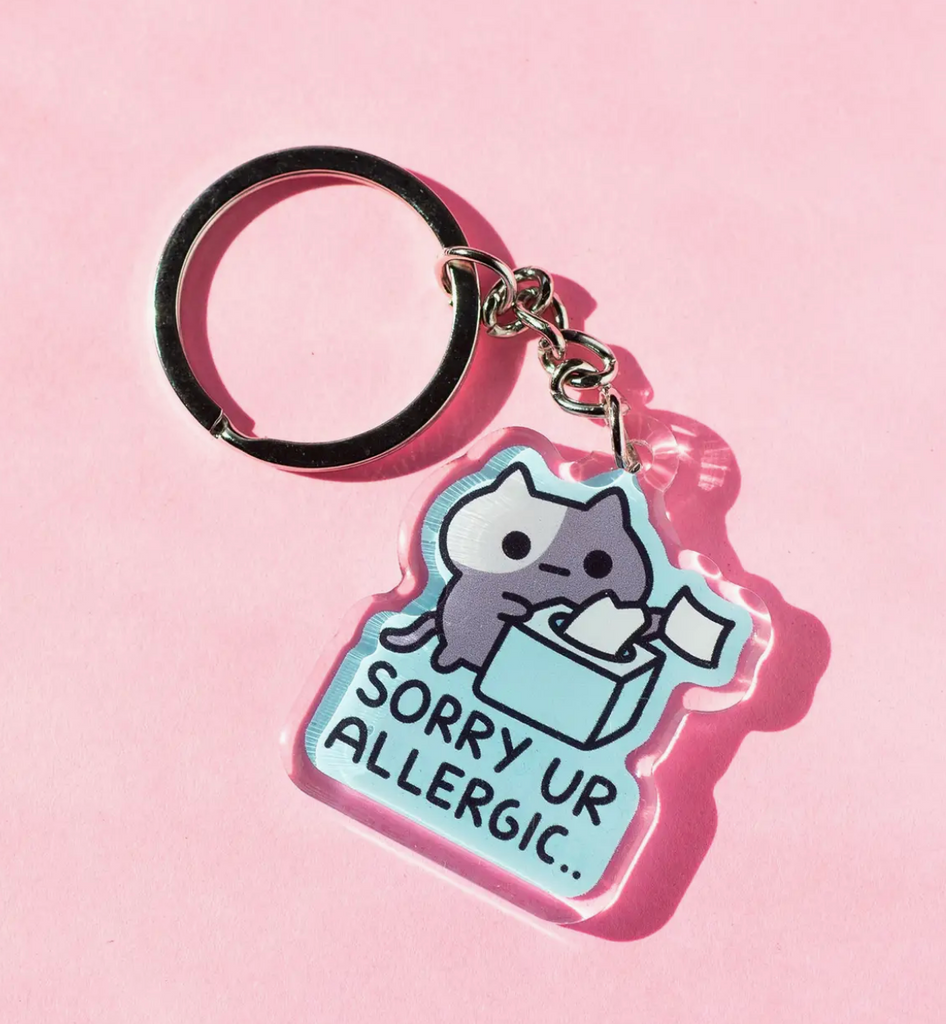 Allergy Cat Acrylic Keychain