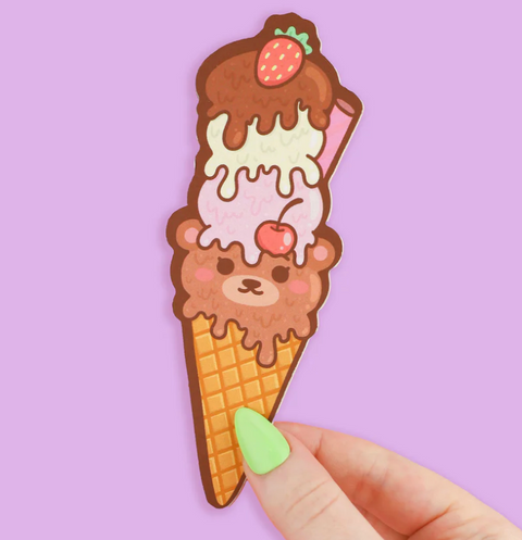 Ice Cream Bear Bookmark