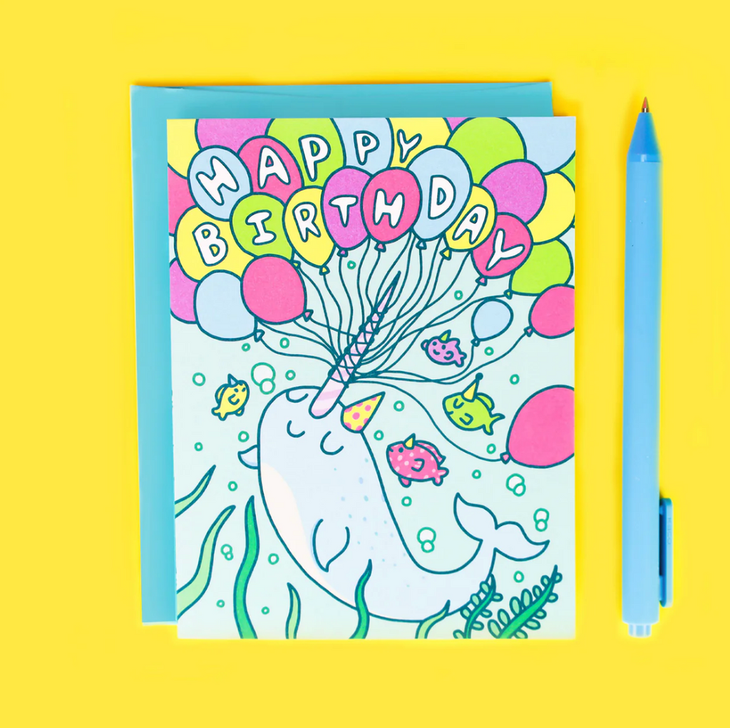 Narwhal Birthday Card