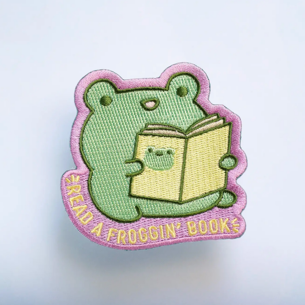 Read A Froggin' Book Iron On Patch