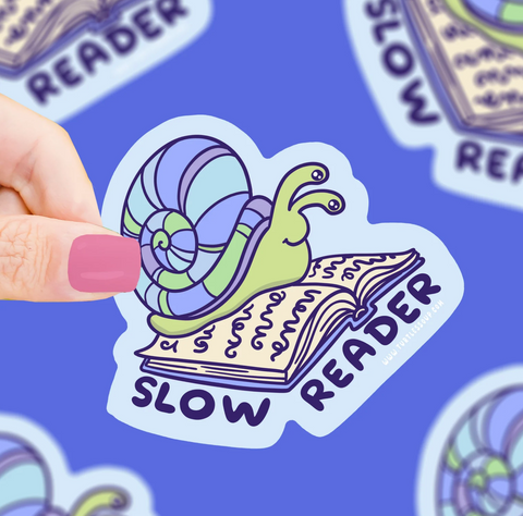 Slow Reader Snail Vinyl Sticker