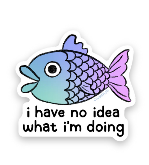 Clueless Fish Holographic Sticker