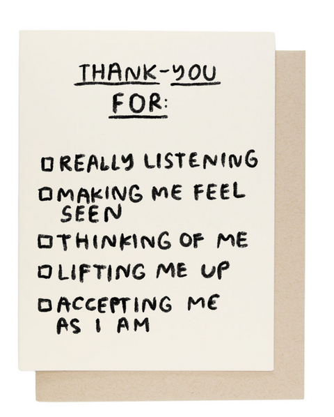 Thank-You Checklist Card