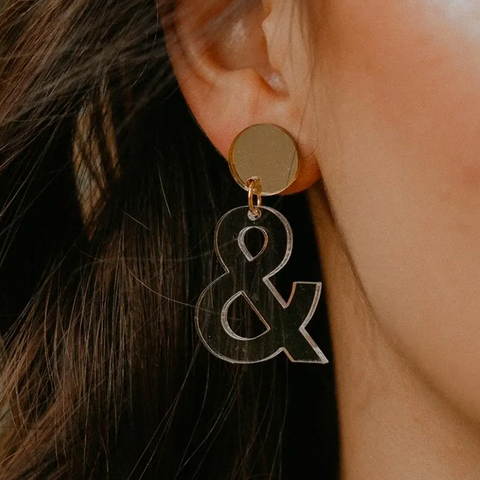 Clear Ampersand Earrings