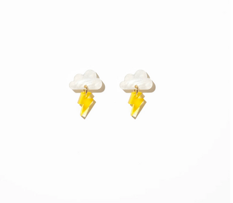 Lightning cloud mini dangle earrings