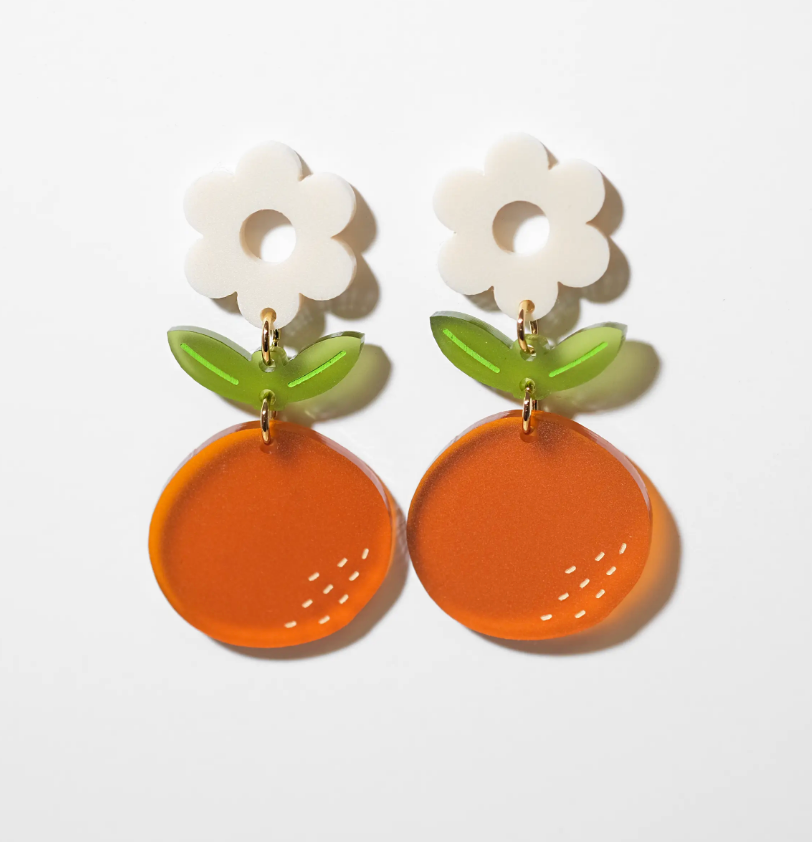 Orange Blossom Dangle Earrings