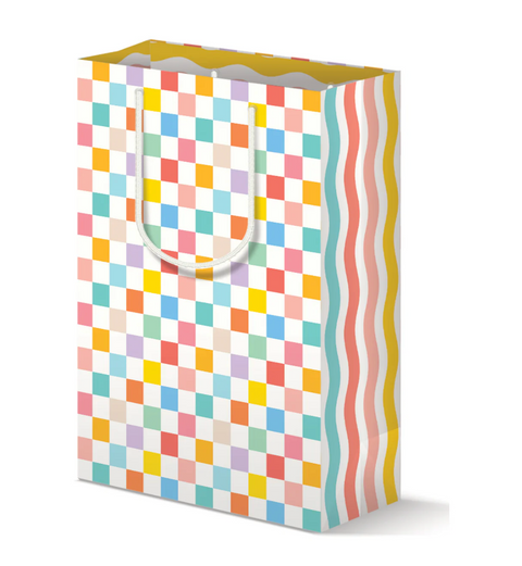 RAINBOW CHECKERBOARD GIFT BAG