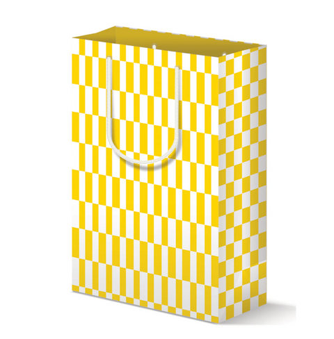 YELLOW CHECKERBOARD GIFT BAG