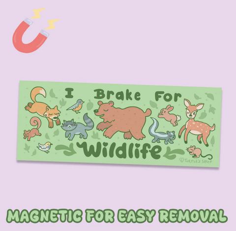 Brake for Wildlife Forest Car Decal Vinyl Bumper Magnet