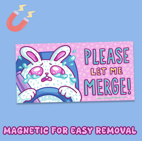 Please Let Me Merge Car Decal Vinyl Bumper Magnet