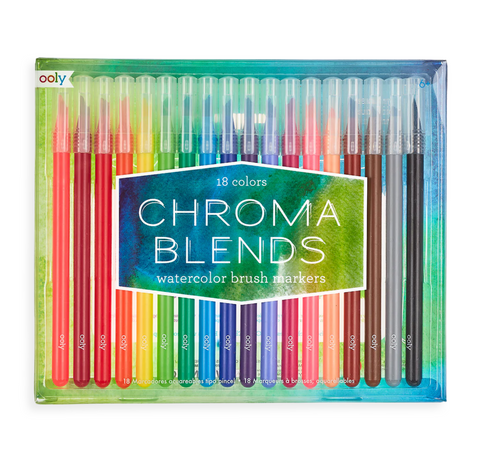 Chroma Blends: Watercolor Brush Markers -Set of 18