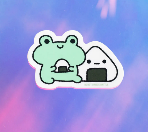 Froggy Rice Ball Vinyl Sticker