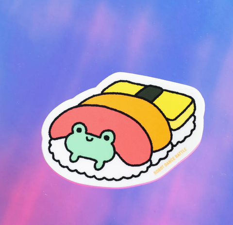 Froggy Sushi Vinyl Sticker