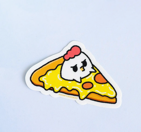 Grumpy Chicken Pizza Sticker