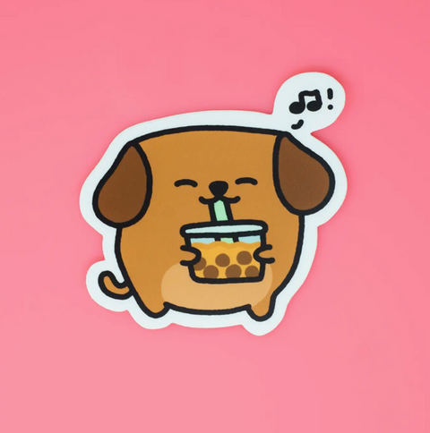 Mocha Doggo Sticker - Boba