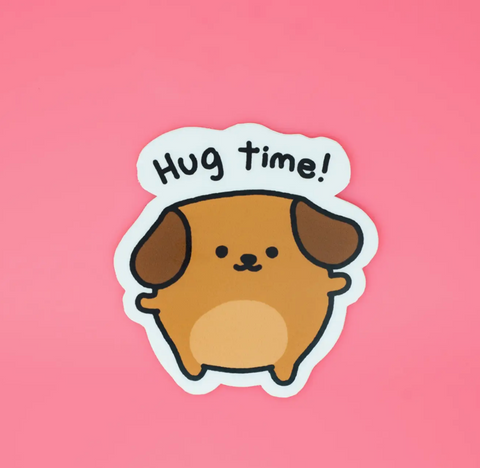 Mocha Doggo Sticker - Hug Time!