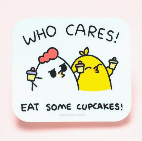 Grumpy Chicken Cupcake Sticker